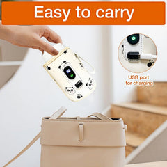 Lolotzii Portable Bottle Warmer, Temperature Adjustment Baby Milk Waemer with LED Display and USB, Panda Waterproof Bottle Warmer for Travel, Car