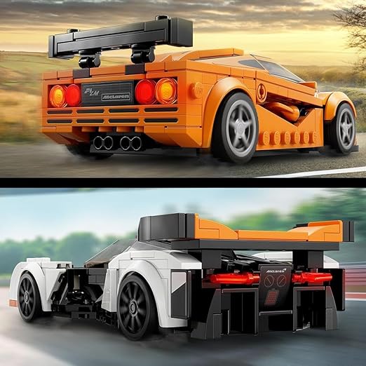 LEGO 76918 Speed Champions McLaren Solus GT & McLaren F1 LM, 2 Iconic Race Car Toys for Boys & Girls, Hypercar Model Building Kit, Collectible 2023 Set