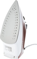 Black & Decker 1600w 300ml steam iron, ceramic coated soleplate with anti calc, drip, self clean and auto shutoff, removes stubborn creases quickly easily
