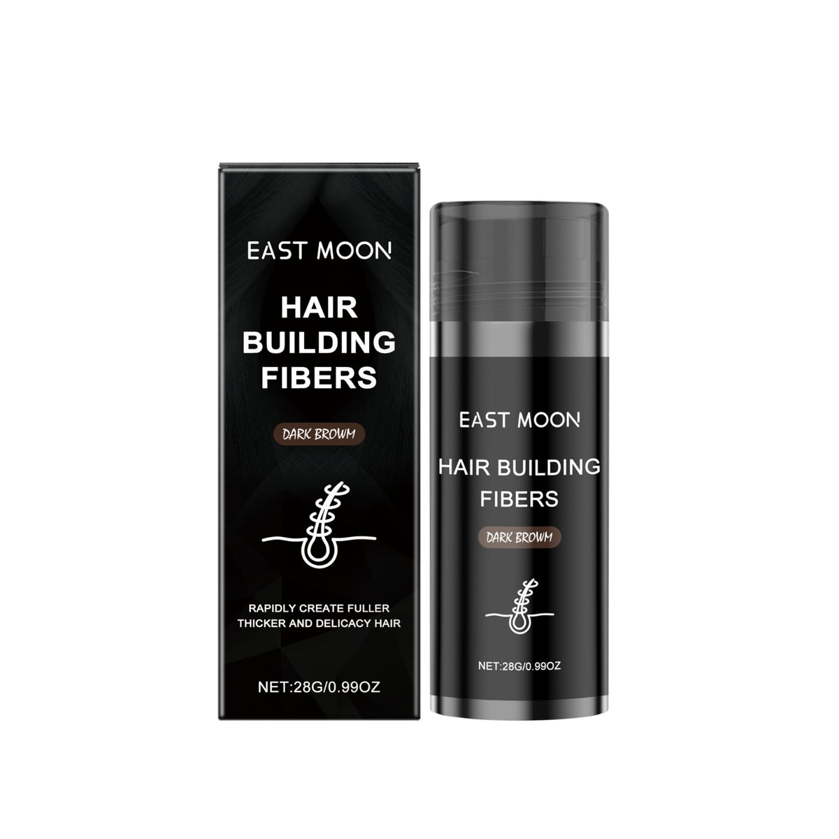 Keratin Hair Building Fibers, Dark Brown Hair Powder for Thinning Hair, Salon-Grade Thickening Fibers for Women & Men, Natural-Looking Coverage
