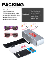 Flexible Kids Sunglasses Polarized Sports Sun Glasses Girls Boys Shades with Straps UV400 Protection Eyewear for Age 2-10