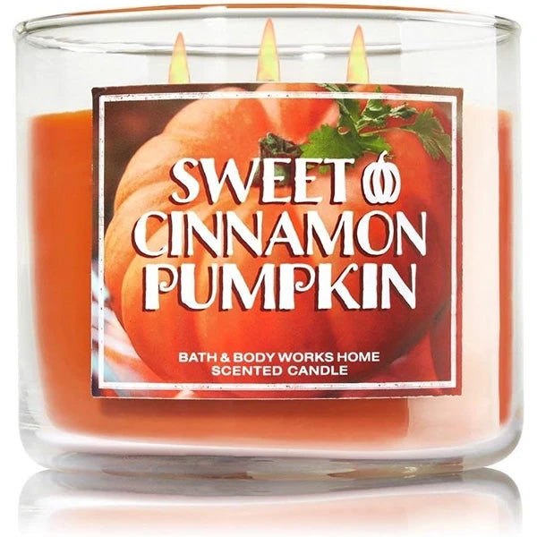 Bath & Body Works Thankful Candle Sweet Cinnamon Pumpkin 3 Wick 14.5 oz