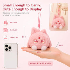OKIVIVI AI Plush Toy Bag Charm with Voice Chat, LED Eyes and Touch Response