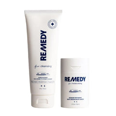 Remedy Science Deep Hydration Essentials for Dry Skin 2 Piece Daily Routine Rich Cream Cleanser & Moisture Cream Ceramides, Niacinamide, Squalane Created by Dermatologist Dr. Shah Vegan