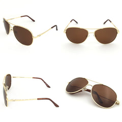 J+S Premium Military Style Classic Aviator Sunglasses, Polarized, 100% UV protection
