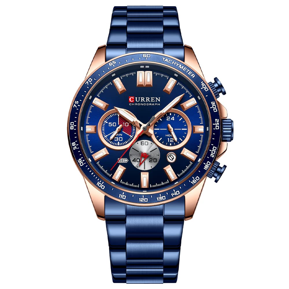 CURREN 8418 Men's Wristwatch Chronograph Waterproof Brand Luxury Sports Military - GREEN