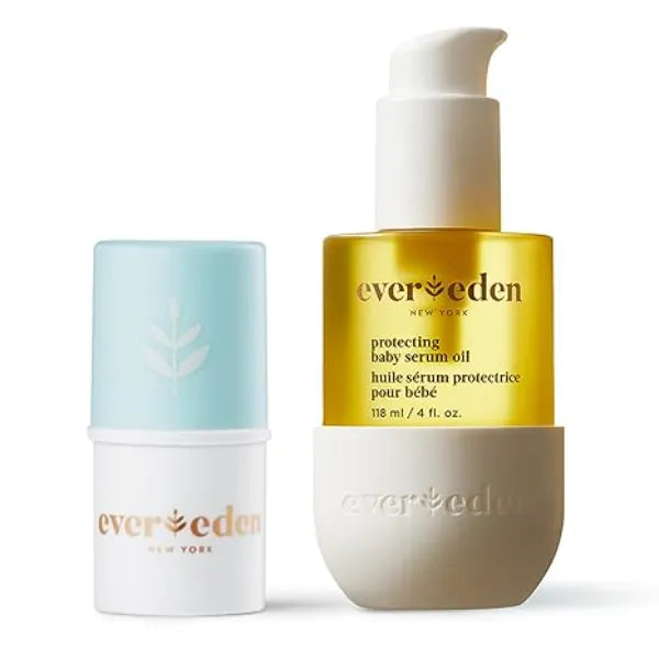 Evereden Baby Lip Balm & Protecting Massage Oil Set Clean, Non Toxic & Fragrance Free Baby Care Gentle Skincare for Newborns Made with Safe Ingredients