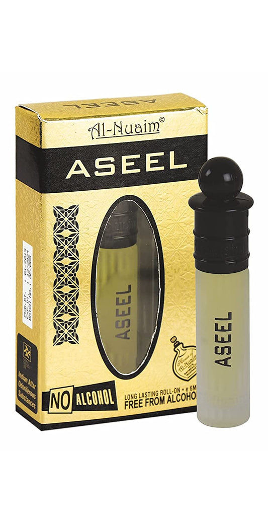Al Nuaim Aseel 6ml Attar Alcohol-Free | Concentrated Perfume Oil | Premium-Grade Oriental Attar | Long Lasting Fragrance