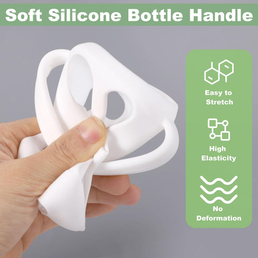 BOXOB 3pcs Baby Bottle Handle for Philips Avent Natural Baby Bottles 9oz, Easy Grip Ergonomic Silicone Pacifier Handle Bottle Holder Accessories for Philips Avent Bottles, Let Baby Be Independent