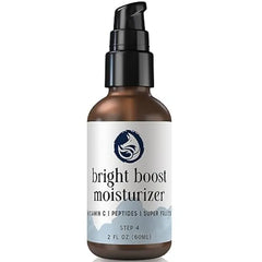 Foxbrim Naturals Bright Boost 7 Superfruits Peptide Face Moisturizer with Vitamin C Gentle Daily Hydrating Luxury Lotion for Radiant Skin Smooths Fine Lines Fragrance Free All Skin Types 2oz