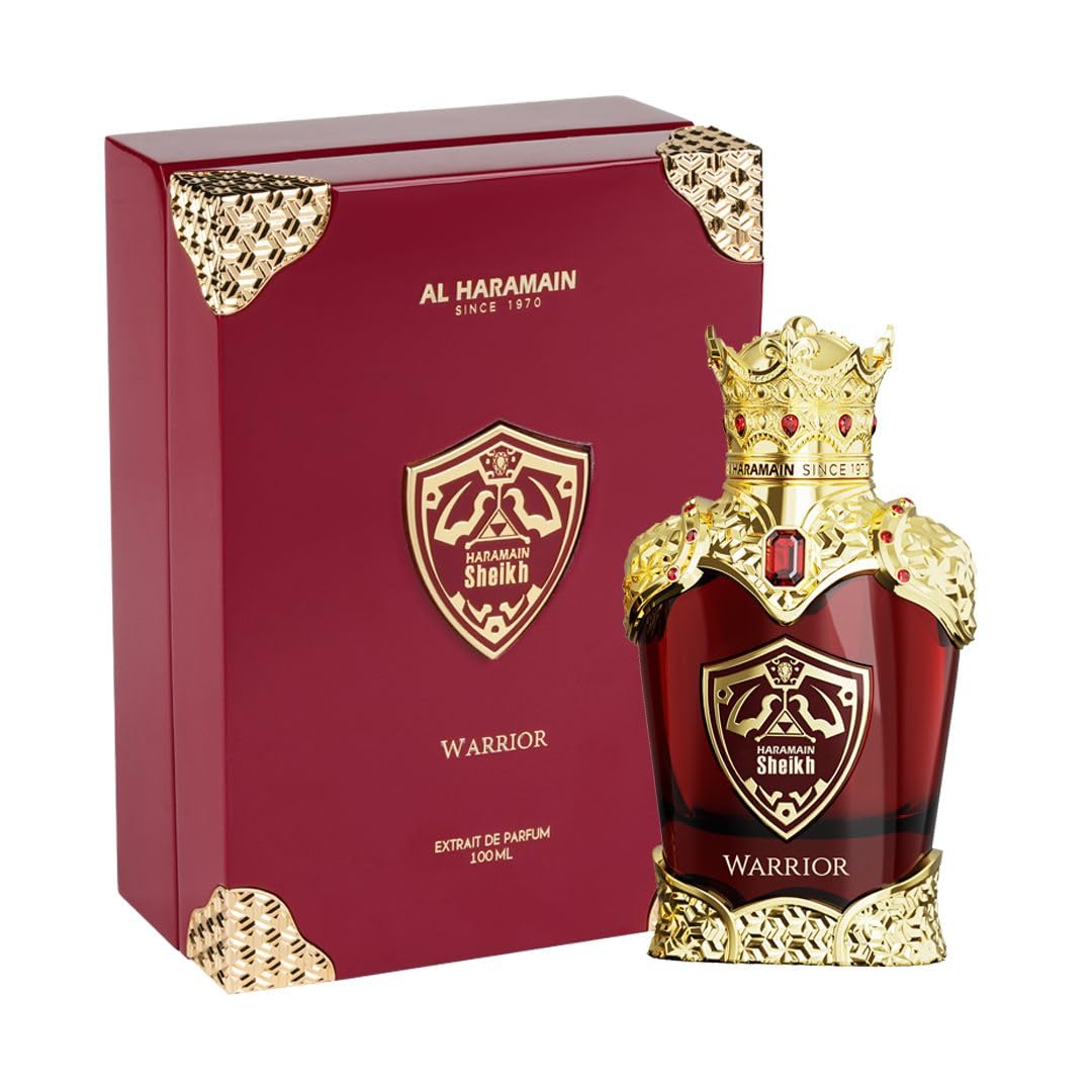 Al Haramain Sheikh Warrior Extrait De Parfum, 100ml Unisex Oriental Spicy Floral Perfume, Glass Bottle, Long-Lasting Cinnamon, Tobacco, Vanilla, Sandalwood & Tonka Bean