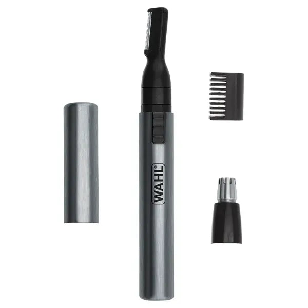 Wahl Micro Groomsman Battery Personal Trimmer for Hygienic Grooming with Rinseable, Interchangeable Heads for Eyebrows, Neckline, Nose, Ears, & Other Detailing (05640-600)