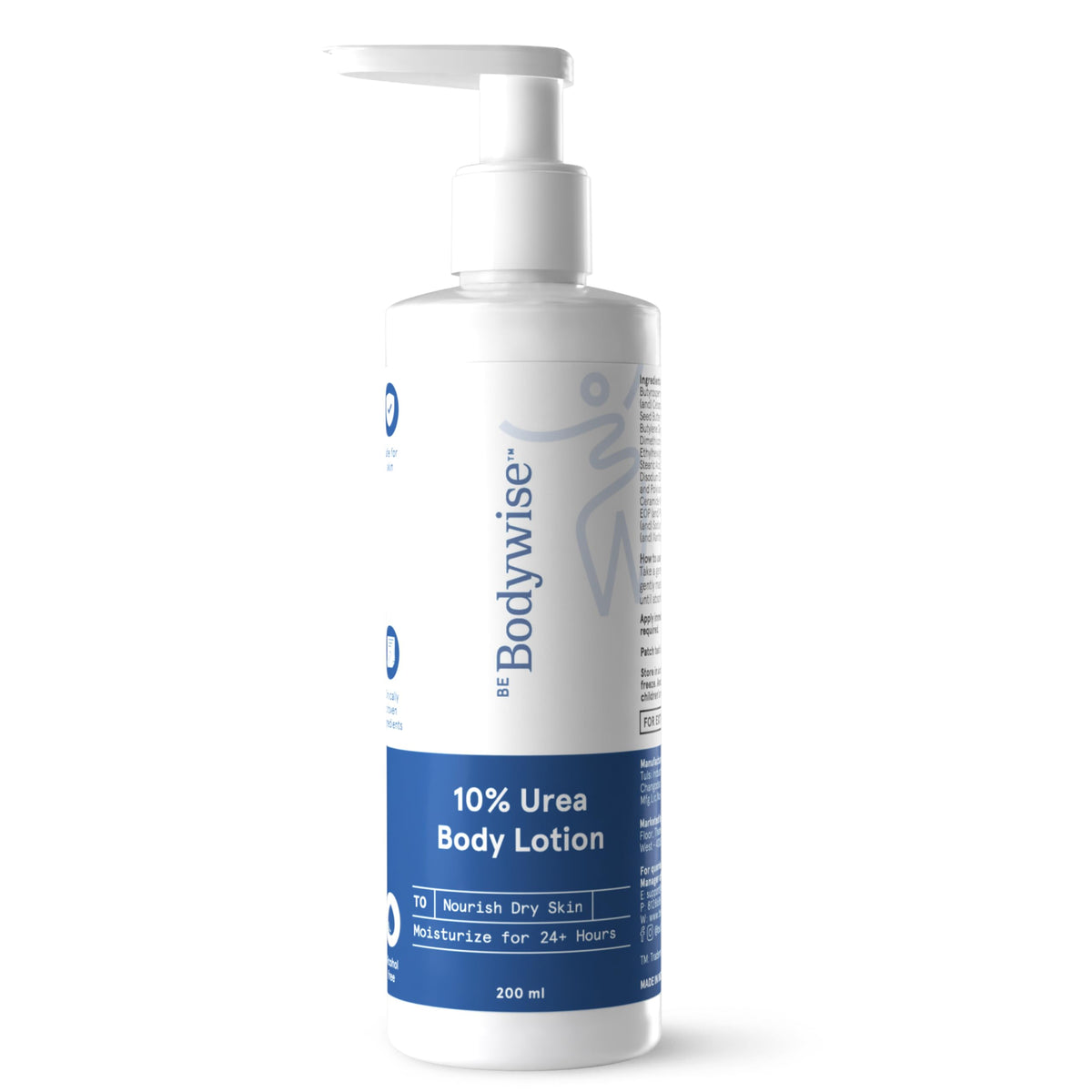 Bodywise Be 10% Urea Body Lotion 200ml | 48 Hour Dry Skin Relief | For Very Dry & Flaky Skin | With Ceramides, Kokum & Mango Seed Butter | Non-Greasy & Lightweight Formula