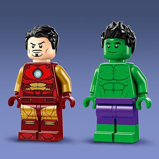 LEGO Marvel Iron Man with Bike and The Hulk, Super Hero Building Toy for Kids, Collectible Playset with Vehicle and Minifigures, Gift for Boys and Girls Aged 4 and Over 76287