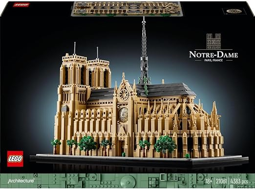 LEGO Architecture Notre-Dame de Paris Set, Model Kit for Adults to Build, Home or Office Décor, Collectible Gift for History-Loving Men, Women, Him or Her 21061