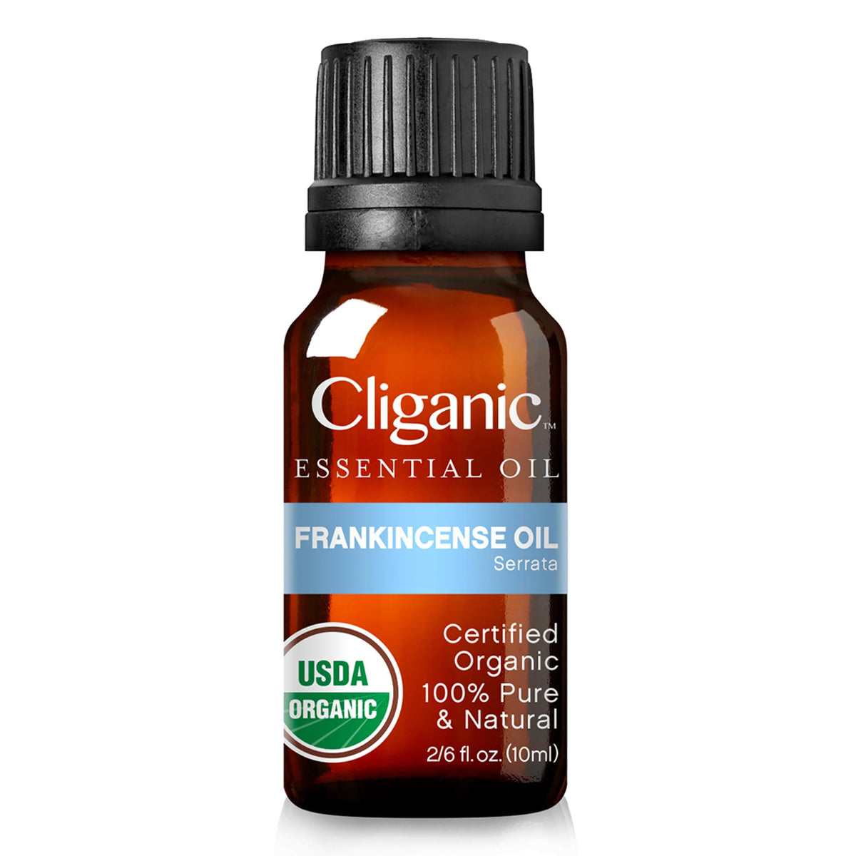 Cliganic USDA Organic Frankincense Essential Oil - Boswellia Serrata, 100% Pure Natural Undiluted (10ml)