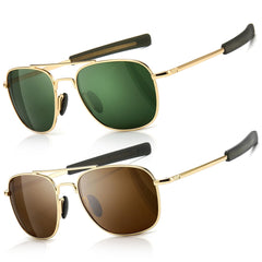 SUNGAIT Men's Military Style Polarized Pilot Aviator Sunglasses Bayonet Temples