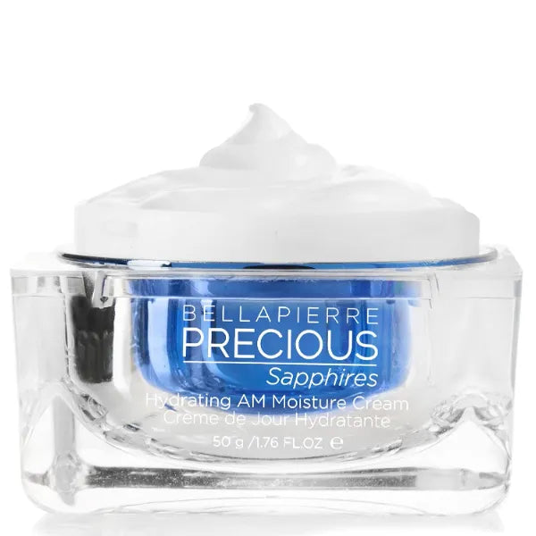 bellapierre Precious Sapphires Hydrating AM Moisture Cream | Daily Facial Moisturizer with Coconut Oil & Vitamin E, Non-Greasy Formula - 1.76oz