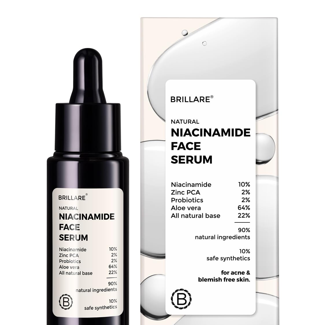BRILLARE 10% Niacinamide and Zinc Serum for Smooth, Glowing Skin - 30 ml