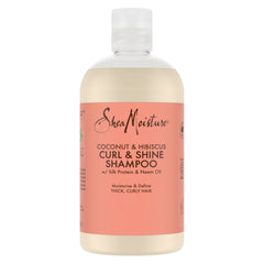 Shea Moisture Coconut & Hibiscus Sulfate-Free Shampoo, Curl & Shine Shampoo for Thick, Frizzy Hair, 384 ml