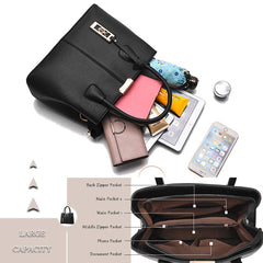 COCIFER Purses and Handbags for Women Shoulder Tote Bags Top Handle Satchel - Black