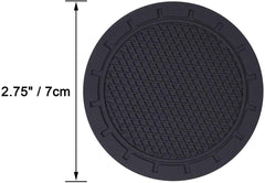 ELECDON Car Coasters, ELECDON PVC Car Cup Holder Insert Coaster, Anti Slip Universal Vehicle Interior Accessories Cup Mats for Men or Women (7 CM Diameter, Black, 4 Pack)