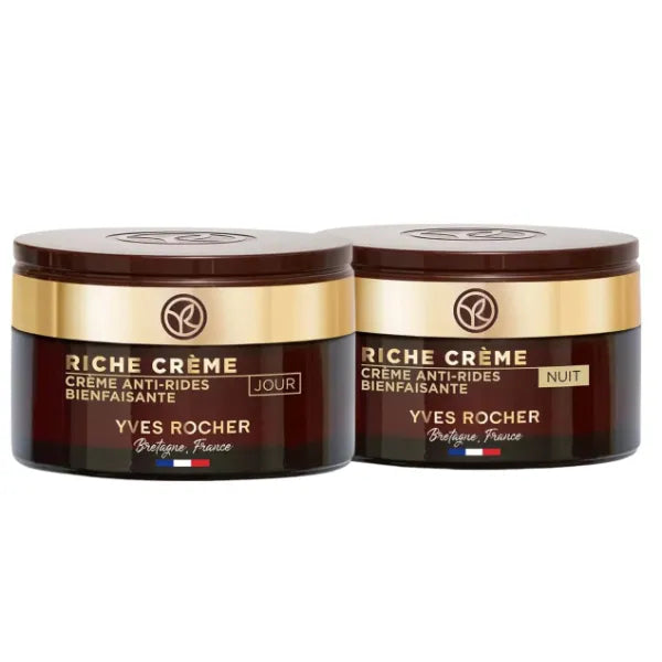 Yves Rocher Riche Creme Wrinkle Smoothing Mature Skin Day and Night Cream Set of 2, 50 ml./ 1.7 fl.oz.