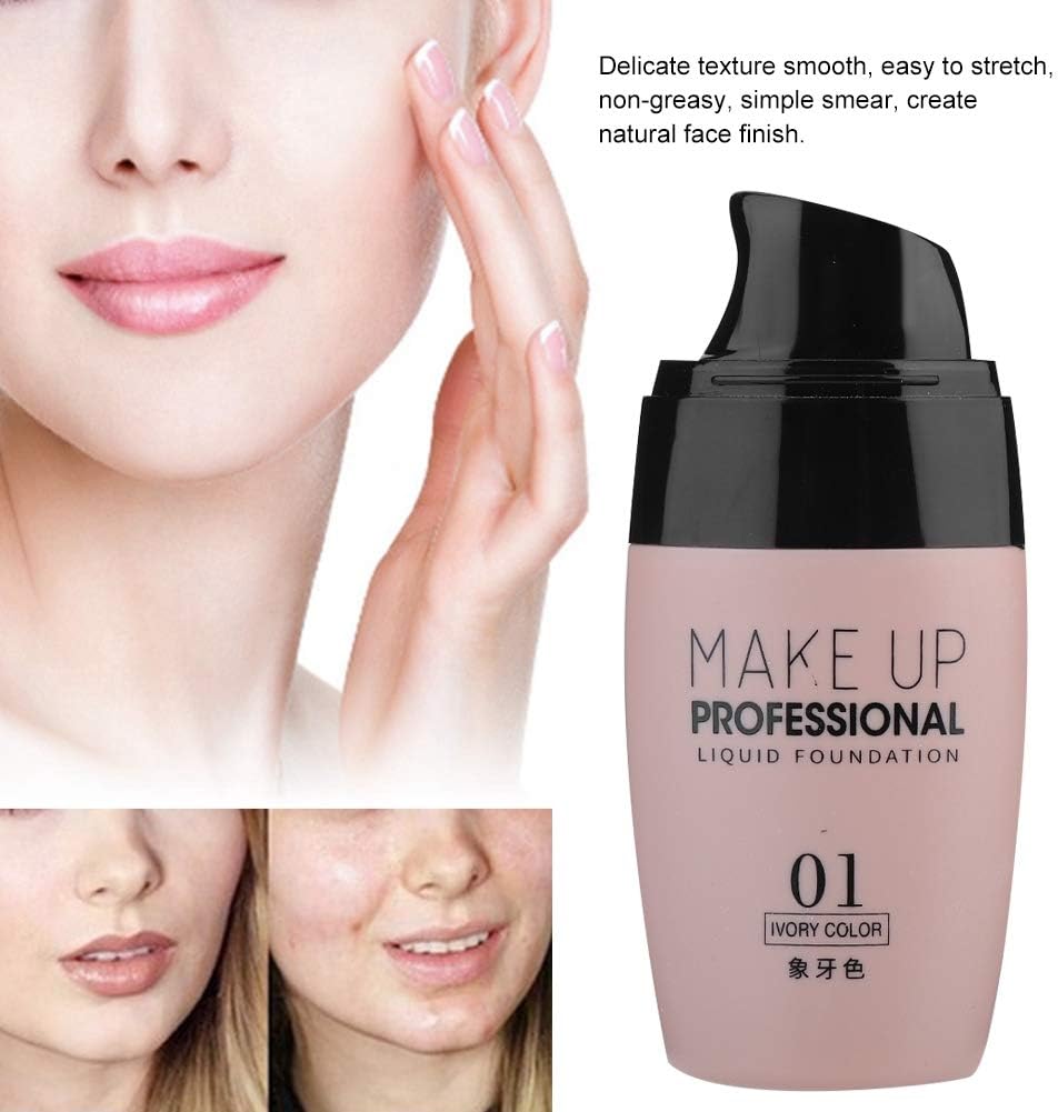 Liquid Foundation Makeup, Liquid Foundation Concealer BB Cream Flaw Pores Covering Moisturizing Oil-control Makeup for Women Girls 15ml(Ivory)