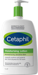 Cetaphil Face & Body Moisturizing Lotion For Normal To Dry, Sensitive Skin, With Niacinamide & Vitamin E, 1L