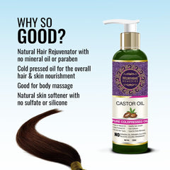 Morpheme Remedies Pure Cold Pressed Castor Oil For Hair & Skin Care, 120ml