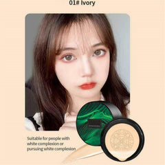 Air Cushion CC Cream Mushroom Head Foundation, CC Cream Foundation, Mushroom Head Air Cushion CC Cream, Bright Makeup Base Long Lasting with Mushroom Makeup Sponge (Ivory)