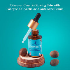 Pilgrim Korean Salicylic Acid 1% + Glycolic Acid 3% Anti Acne Serum for oily & acne prone skin | All Skin Types | Korean Skin Care | For Men & Women | Vegan & Cruelty-free| 30ml
