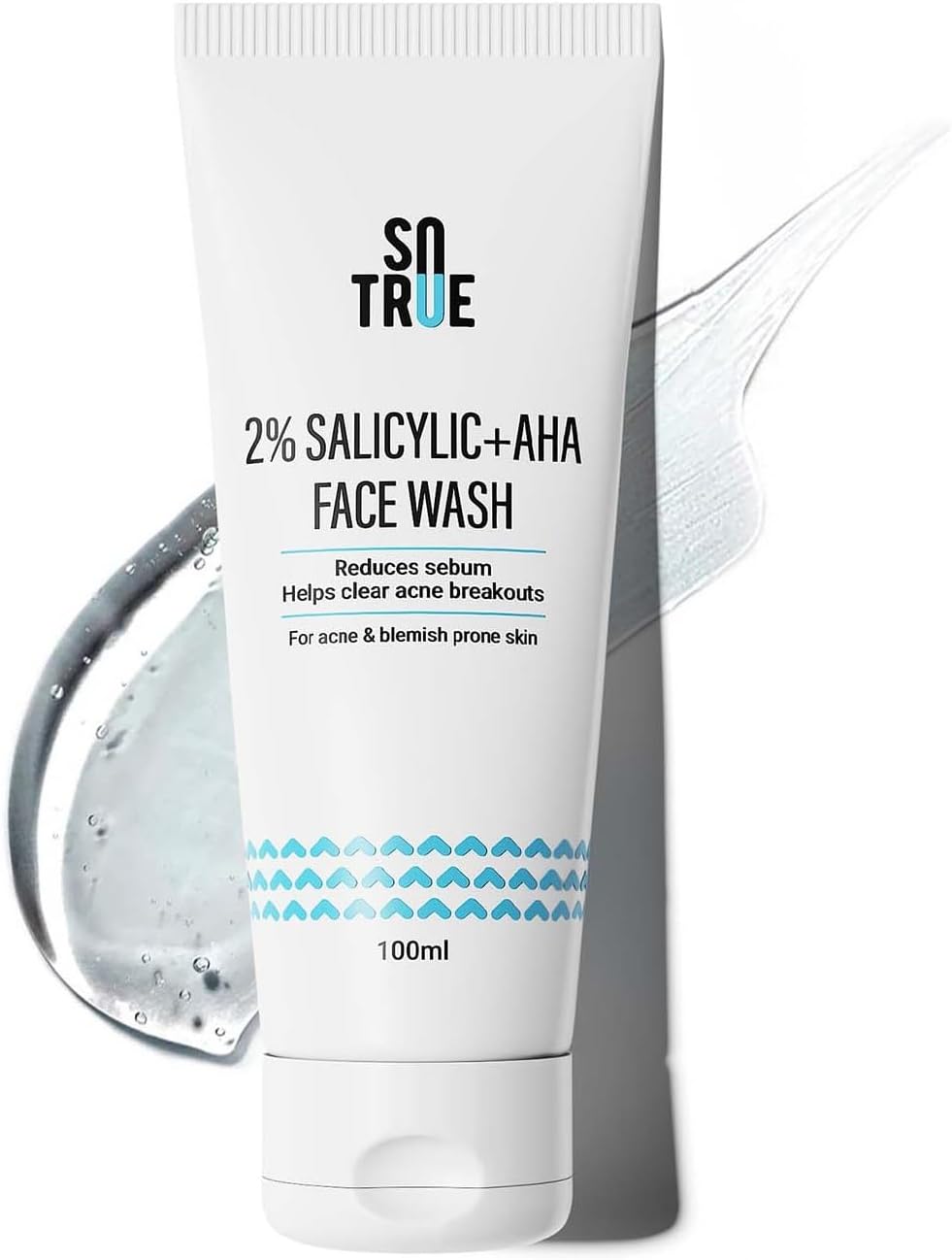 Sotrue 2% Salicylic Acid Face Wash For Acne and Pimple, 100ml | For Clean, Clear and Glowing Skin | Reduces Acne, Excess Oil, Pimples | All Skin Types, Translucent