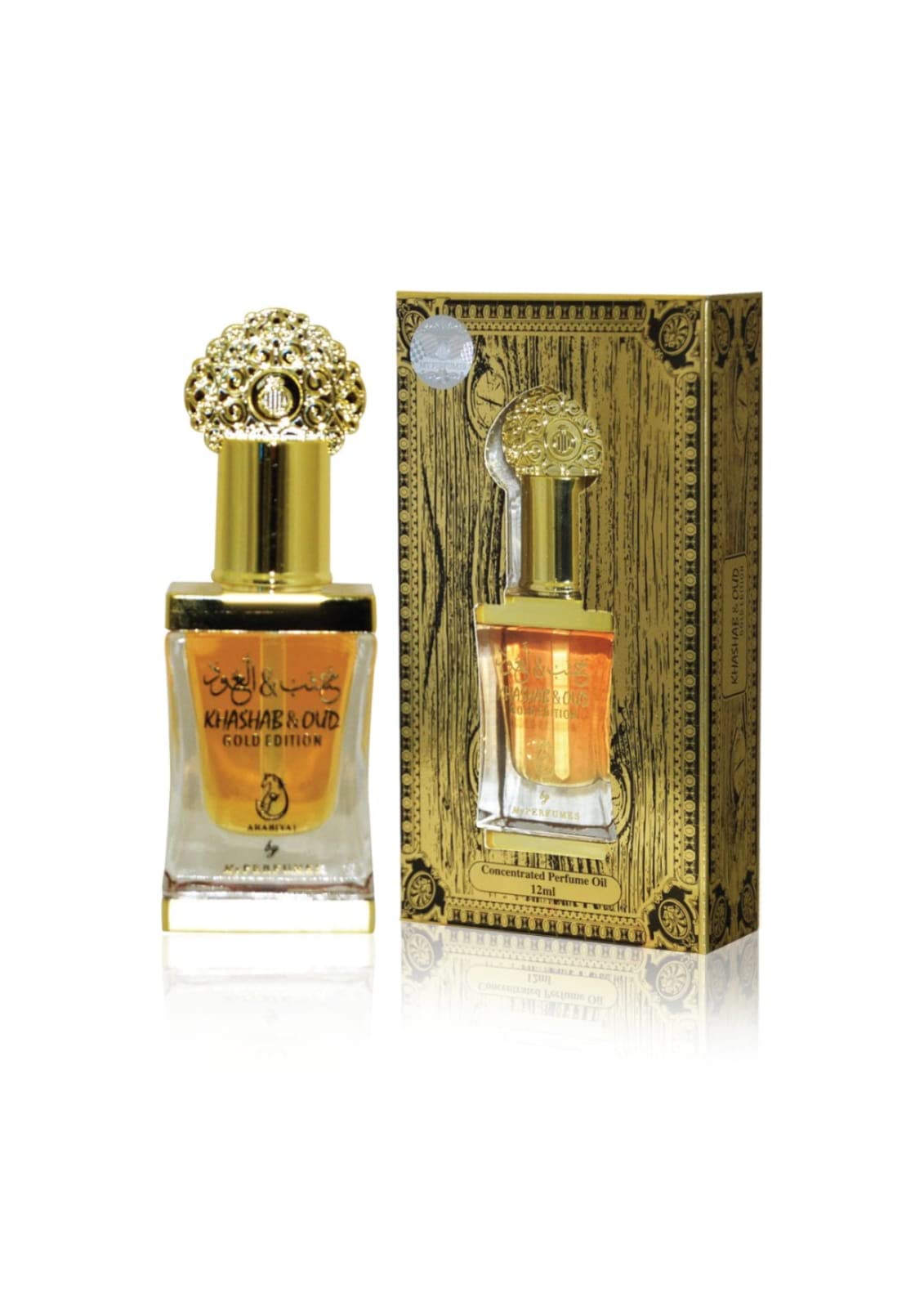 MY PERFUMES KHASHAB & OUD GOLD EDITION from ARABIYAT, Non Alcoholic Concentrated Perfume Oil or Attar for Unisex, 12 ml