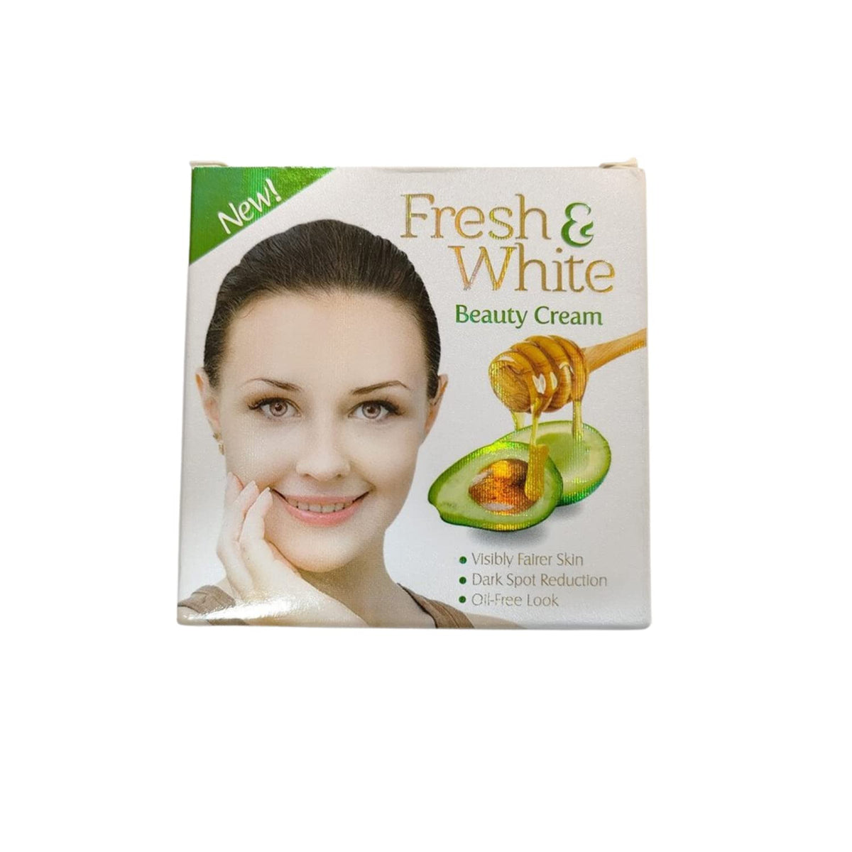 Fresh & White Beauty Cream Original 30g Removes Dark Circles & Acne on the Skin Whitening Face & Body for Men & Women Use at Night It Includes Avocado & Honey