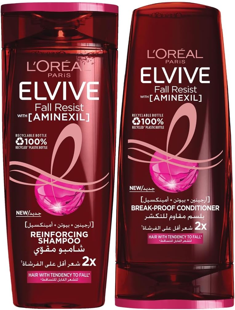 L'OREAL PARIS Elvive Full Resist Shampoo, 400ml + Conditioner 360ml For Weak & Fragile Hair