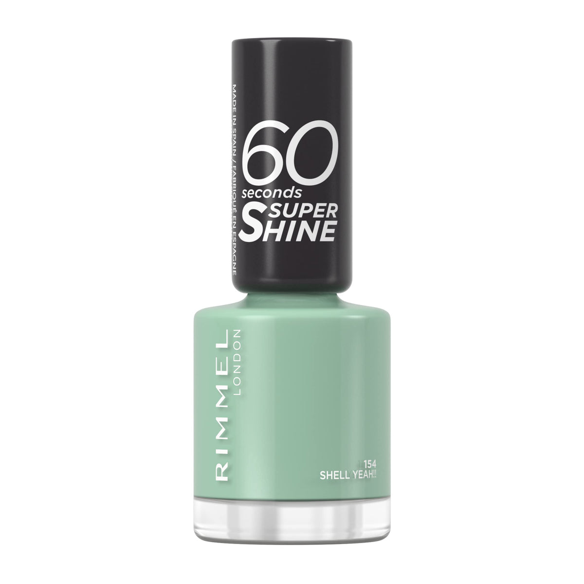 Rimmel London Colour Your Way 60 Seconds Super Shine Nail Polish - Quick Drying - Resists Chips & Fading, Lasts Up To 10 Days - Precise Application In One Stroke - 154 Shell Yeah!!, 8 ml