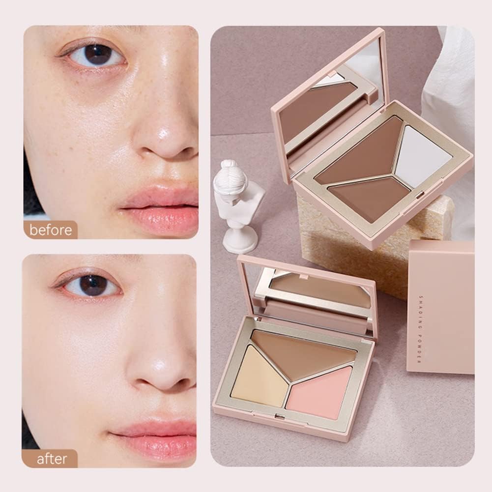 NLLNT Soft Compact Bronzing Matt Powder 3D Makeup V-Shaped Face Contour Shading Bronzers Palette