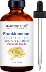 Majestic Pure Frankincense Essential Oil, Premium Grade, Pure and Natural, for Aromatherapy, Massage, Topical & Household Uses, 1 fl oz