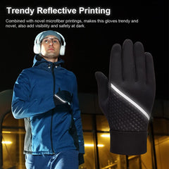 Arabest Running Gloves - Lightweight Sports Gloves, Winter Warm Gloves for Man and Woman, Waterproof Touch Screen Non-Slip Gloves for Driving, Cycling, Hiking, Skating - Black