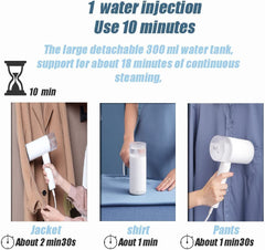 TERRIFI Steamer for Clothes, Foldable Handheld Clothing Wrinkles Remover for Garments, 20-Second Fast Heat-up, Portable Mini Fabric Steam Iron for Home and Travel