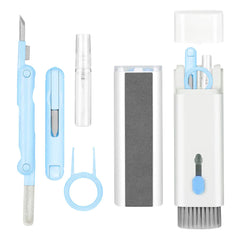 IFTHFOUR 7-in-1 Electronic Cleaner Kit,Keyboard Cleaner,Laptop Cleaner Kit for Monitor, Cell Phone, Bluetooth,Headset, Lego, Airpods, Laptop Camera Lens (Blue)