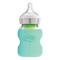 Dr. Brown's Natural Flow Options+ Glass Baby Bottle Sleeves,100% Silicone,5 oz,Wide-Neck,Mint