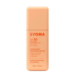 BYOMA SPF 50 Face Fluid - Ultra-Lightweight Facial Sunscreen for All Skin Tones - Luminous Glow, No White Cast - SPF Moisturizer Strengthens Skin Barrier - 1.69 fl.oz