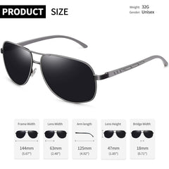 Joopin Polarized Sunglasses for Men, Classic Military Rectangular Sun Glass with Metal Frame UV Protection
