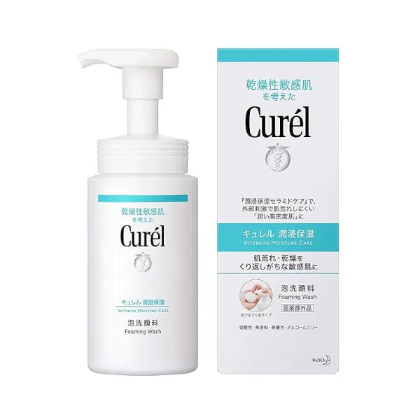 Curel Intensive Moisture Care Foaming Wash protecting ceramide and contains cleansing ingredients that minimize stress on skin 150ml