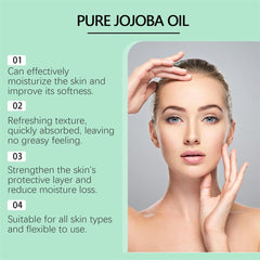 Jojoba Oil Organic Cold Pressed (100ml) – Anti-Wrinkle & Skin Tightening Facial & Body Oil, Hydrating Essential Oil for Skin Care, Massage & Fine Line Treatment