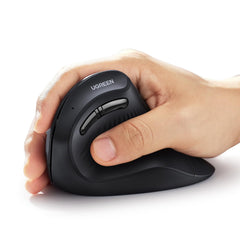 UGREEN Vertical Wireless (Bluetooth 5.0+2.4G) Ergonomic Mouse with 5 Buttons, 1000/1600/2000/4000 DPI, Prevention of Mouse Arm, Vertical Mouse Compatible with PC/Laptop/Tablet, Black
