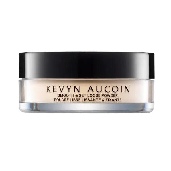 Kevyn Aucoin Smooth & Set Loose Powder with Puff – Universal Translucent Setting Powder for All Skin Types