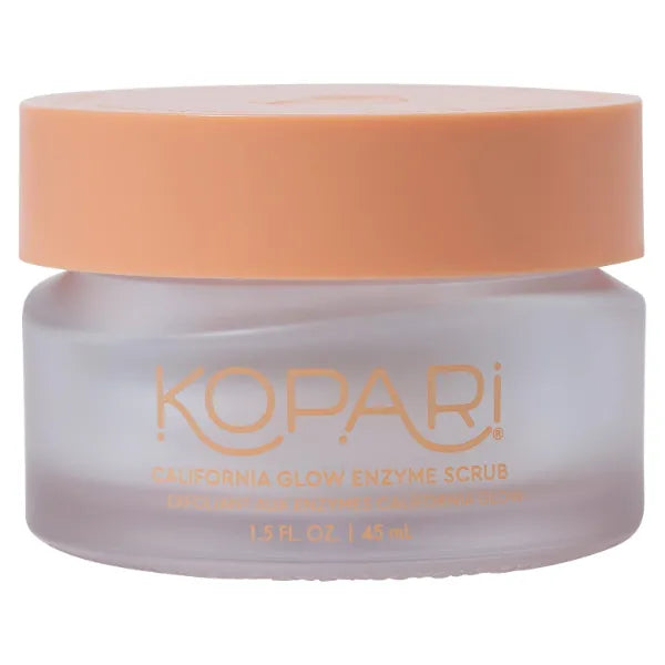 Kopari California Glow Enzyme Exfoliating Face Scrub, Clarifying & Brightening Skin Exfoliation Facial Scrub, Supports Anti-Aging, 100% Organic Coconut Oil, Cruelty Free, Vegan, 1.5 Fl Oz